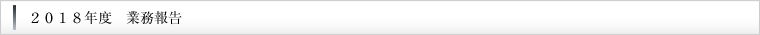 2018年度　業務報告